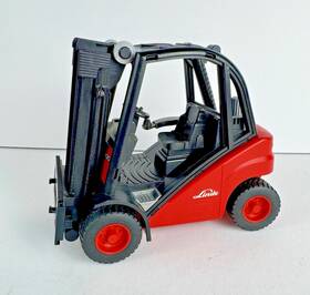 02511 Linde Forklift Bruder Toys 2004 Realistic Germany Missing Forks Steers Red Black