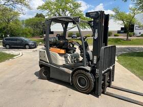 1050-50 2020 Crown C5 5000 Lb Pneumatic Tire Forklift. S/s F/p