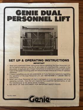 150136-210-pb Genie Dual Personnel Lift Model Dpl-36lp