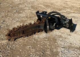 208-2709 2021 Cat T112 48 Inch X 6 Trencher Attachment Rock And Dirt Teeth Fits Skid Steer