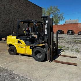 50da-9 2017 Hyundai 11000lbs Diesel Used Forklift Triple Mast Sideshift Fork Pos