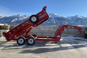 610-14 Used Gooseneck Dump Trailer 81.5 Inch X14ft -hydraulic Jack -aluminum Ramps -tarp 16k