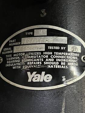 7300370-30 Yale Dc Forklift Motor 36 Volt Nice Stand Up Picker
