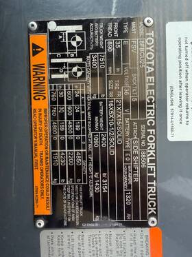 8gfcu25 2021 Toyota Forklift Model Electric