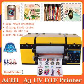 Xp600 Achi A3-uv A3 Uv Dtf Printer Varnish Transfer Sticker Printing Ab Film Nozzle Used Us