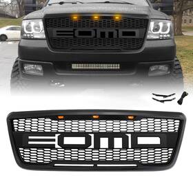 Amfmaa00107-u-c American Modified Raptor Grille With Led Lights For 04-08 Ford F150 Parts