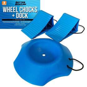 Better Boat 850009198815 2 Trailer Wheel Chocks With Rope And Dock For Travel
