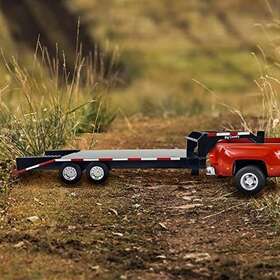 Big Country Toys 782675829192 Flatbed Trailer With Gooseneck Hitch Fun Add-on For Farm And Toy T