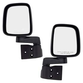 2334-4190lr-mpn-u-b Brock Textured Replacement Manual Mirror For Jeep Wrangler 03-06 Black Used
