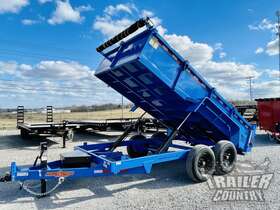 D2e714dt7b24 New 7 X 14 14k Gvwr Hydraulic Power Up And Down Dump Trailer Hauler 1 Piece Floor