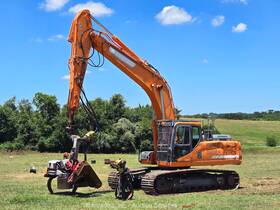 Dx300-lc 2014 Doosan Excavator Trackhoe Cab Ac Logmax Tree Log Processor Bidadoo