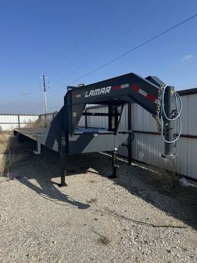 Fd02402b 2022 Lamar 40 Gooseneck Flatbed Trailer 24k Gvwr Dual 12k Axles