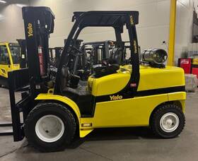 Gtp100 2021 Yale 10000 Lb 3 Stage Mast Dual Fuel Pneumatic Forklift 1131 Hours