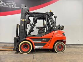 14635 H80t 2016 Linde 3 Stage 17500lb Dual Pneumatic Diesel Forklift Stk