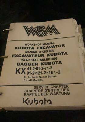Kx-41-2-61-71-91-121-161-2 Wsm Kubota Excavator