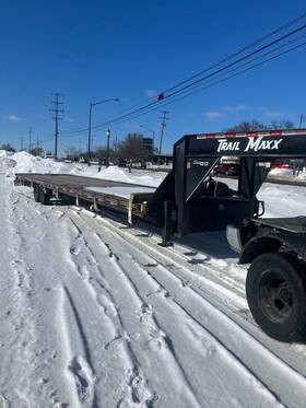 Max27-40 2025 Trail Maxx 40ft T/a Gooseneck Flatbed Trailer Foldup Ramps Bidadoo
