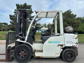 Mj1f4a45lv 2018 Unicarriers Pneumatic Tire Forklift 10 000lb Lift Capacity Hi Lo