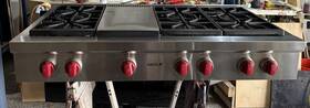 Srt486g Wolf 48 Inch Pro-style Lp Rangetop With 6 Dual-stacked Sealed Burners -