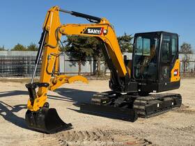 Sy55u Sany Excavator Crawler Trackhoe Dozer Aux Hyd Thumb Cab A/c Bidadoo