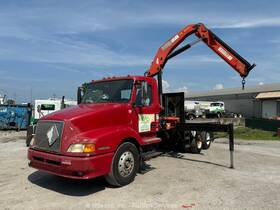 Vnl641 Volvo 6.7 Ton Knuckle Boom Crane Truck Flatbed Detroit 18spd Bidadoo