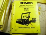 Bomag BW266 BW278 Tandem Roller Operation Maintenence Instructions. Fixed Price $59.99.