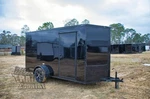 New 2026 V-nosed Enclosed Cargo Motorcycle Trailer Ramp & Side Door. Fixed Price $3395.00.