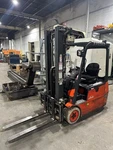 Linde E18 3,500LBS. Electric Forklift - Age: 2014, Side Shift, Positioning. Fixed Price $8250.00.