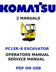 Komatsu PC15R-8 Hydraulic Excavator Service Shop Operators Owner's Manual Pdf. Fixed Price $35.00.