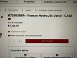 87350388R Caseih Ps Transmission Hydraulic Valve Assembly. Used Fully Functional. Fixed Price $3500.00.