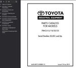 Toyota Forklift 7BNCU15, 7BNCU18, 7BNCU20, 7BNCU25 Parts Catalog Manual Pdf Usb. Fixed Price $39.99.