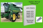 John Deere 9560 Sts 9660 9760 9860 Combine Technical Manual See Desc. Fixed Price $24.99.