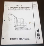 Gehl 503Z Compact Excavator Parts Manual #918071 Beginning Sn AC02471. Fixed Price $17.95.