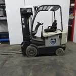 Crown FC4515-50 48V 5000LBS Capacity Electric Forklift 240" Stage Mast. Fixed Price $14625.00.