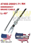 47402-26601-71 Emercency Brake Cable Toyota Forklift 49 " Long Lh 8 Series. Fixed Price $39.50.