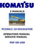 Komatsu PC290LC-10 Hydraulic Excavator Owners Service Shop Operators Manual Pdf. Fixed Price $35.00.