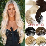 100S 200S Easy Loop Micro Ring Beads 100% Real Remy Human Hair Extensions Thick. Fixed Price $48.07.