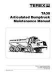 Terex TA30 Articulated Dump Truck Maintenance Manual 2002. Fixed Price $69.00.