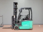 2017 Mitsubishi FB18PNT Electric Stage Mast 3600 Lb Cushion Tire Forklift. Fixed Price $13985.00.