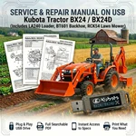 Kubota BX24D LA240 Loader BT601 Backhoe Service Repair Workshop Manual Usb. Fixed Price $23.99.