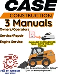 Case SR250 Skid Steer Manual Operators Owners Service Shop Engine Repair Pdf Usb. Fixed Price $27.99.