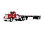 White Western Star 4900 Day Cab W/ Flatbed Trailer 1:64 Scale Model 60-2093. Fixed Price $109.95.