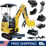 Free Ship 1.8TON Mini Excavator Kubota 7 Attachment Side Swing Telescopic Track. Fixed Price $9947.00.