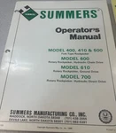 Summers Rock Picker Manuals (O1 BOOK4). Fixed Price $20.00.