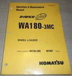 Komatsu Advance WA180-3MC Wheel Loader Operation Maintenance Manual S/n A81001-. Fixed Price $44.99.