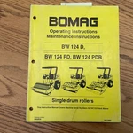 Bomag BW124D/PD/PDB Operating Maintenance Manual Operation Compactor Guide Book. Fixed Price $39.99.