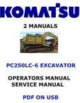Komatsu PC250LC-6 Hydraulic Excavator Service Shop Operators Owner Manual Pdf. Fixed Price $35.00.