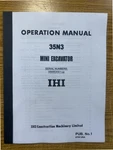 35-3 2007 Mini Excavator Operator Maintenance Manual Ihi 35N3 Paper. Fixed Price $23.85.