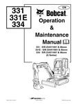 Bobcat 331E 334 G Series Excavator Operation Maintenance Manual 6902612. Fixed Price $29.99.