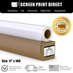Waterproof Inkjet Transparency Film 17" X 100' Screen Printing - Roll 5 Mil. Fixed Price $49.99.