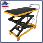 Steel Hydraulic Double Scissor Table Cart 330 Lbs Lifting Height 50 Inches. Fixed Price $189.99.